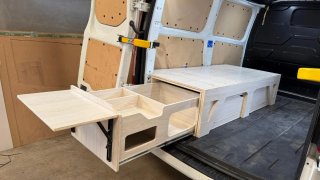 Módulo Cama extraible Camper Furgoneta Madera NEW