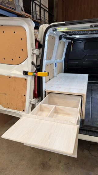 Módulo Cama extraible Camper Furgoneta Madera NEW