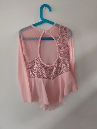 Maillot patinaje niña rosa 7-8 años