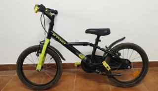 Bicicleta Btwin Infantil Negra y Amarilla