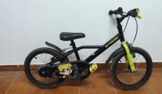 Bicicleta Btwin Infantil Negra y Amarilla