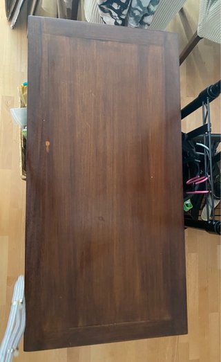Cómoda de madera de teca con cristal