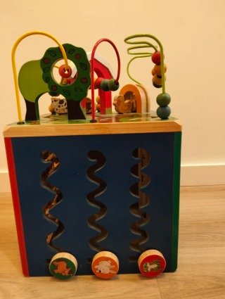 Cubo Actividades Infantil Madera Granja