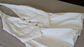 Vestidazo mini Zara Talla M Blanco falda globo