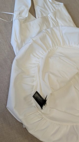 Vestidazo mini Zara Talla M Blanco falda globo