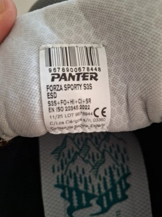 Zapatos de seguridad Panter Hombre Negro/Gris