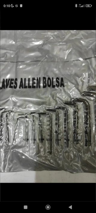 25 llaves allen en mm y pulgadas