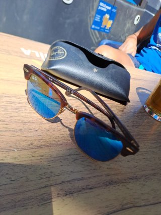 Gafas de Sol Ray-Ban Clubmaster Marrones/Azules