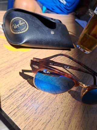 Gafas de Sol Ray-Ban Clubmaster Marrones/Azules