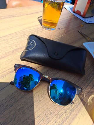 Gafas de Sol Ray-Ban Clubmaster Marrones/Azules