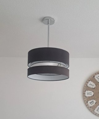 Lámpara de techo salón negra y plateada