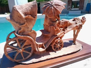 Escultura inusual Giuseppe Armani Terracota vintag