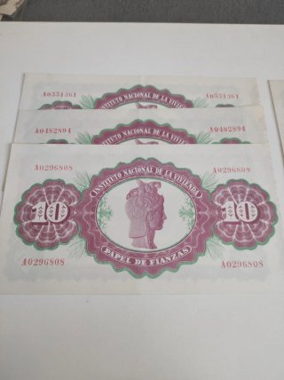 Papel de Fianza Instituto Nacional Vivienda 10 Pes