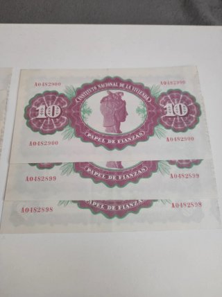Papel de Fianza Instituto Nacional Vivienda 10 Pes