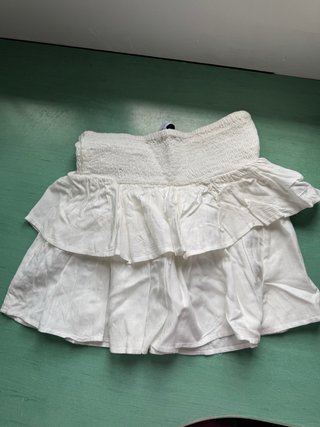 Falda blanca volantes talla única