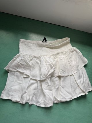 Falda blanca volantes talla única