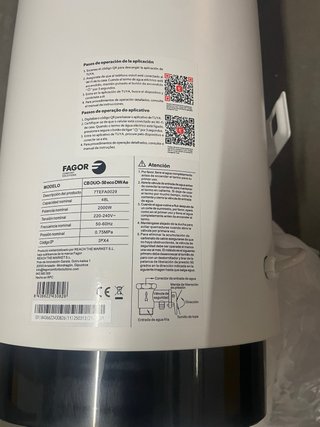 Termo Elétrico Fagor 50L CB DUO-50 eco DW Ae