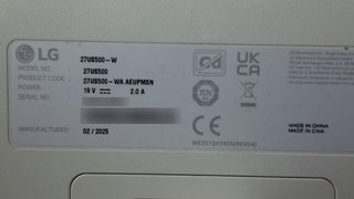 Monitor LG 27US500-W 27" 4K IPS blanco como nuevo