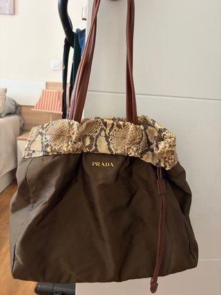 Bolso Prada Piel Serpiente Marrón
