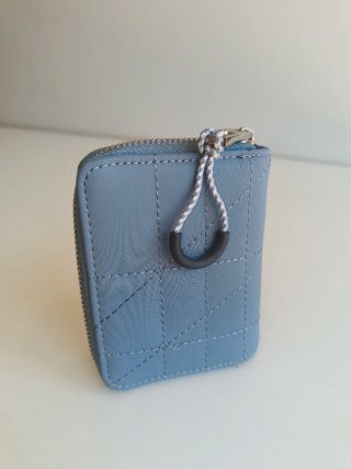 Cartera mujer azul con cierre cremallera