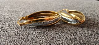 Pendientes Aro Acero Inoxidable Dorado y Plateado