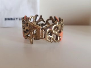 Bimba y Lola Brazalete Coral y Dorado