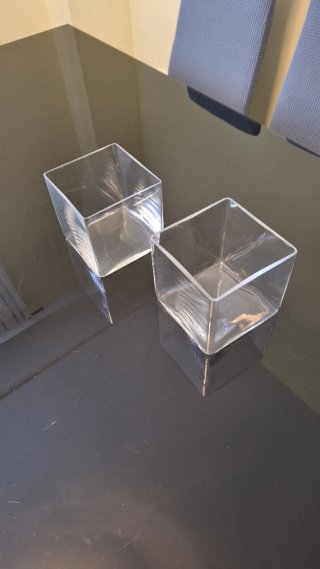 Set 2 Jarrones Cuadrados de Cristal