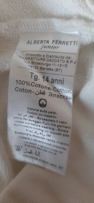 Pantaloncino bianco con banda rossa Taglia 14 anni