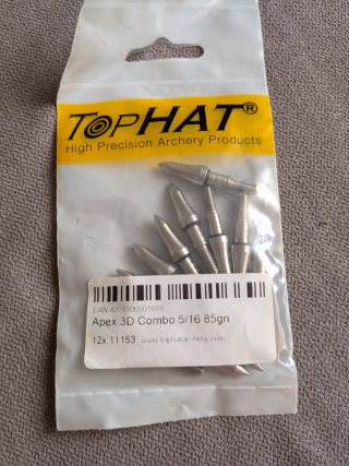 Puntas Top Hat Apex 3D 5/16 85gn