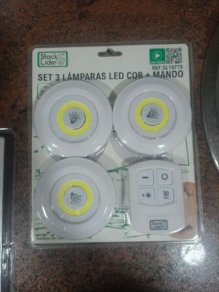 Set 3 Lámparas LED COB con Mando