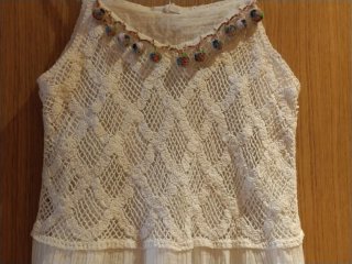 Vestido blanco Ibicenco calado y con bordado