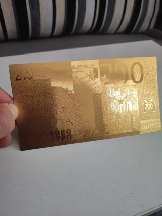 Billete 200 Euros Dorado