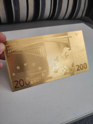 Billete 200 Euros Dorado