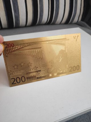 Billete 200 Euros Dorado
