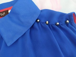 Camisa larga azul sin mangas