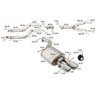 Sistema de escape deportivo completo para BMW Seri