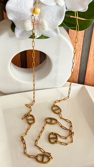 Collar Acero Inoxidable Dorado Minimalista