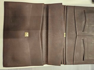 Cartera Vintage Piel Marrón y Dorado