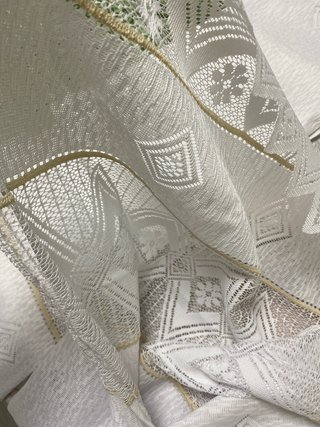 Cortinas de cocina blancas con diseño