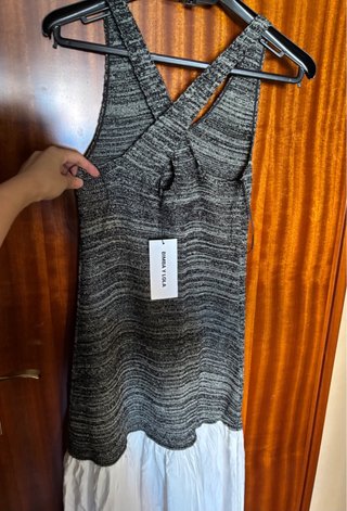 Vestido Bimba y Lola Gris y Blanco