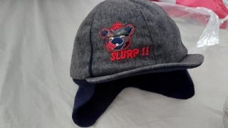 Cappellino lana bimbo tg 44 con orsetto
