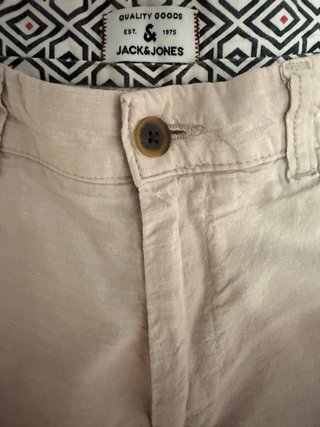 Pantaloni Jack & Jones Uomo Lino Beige Tg 50
