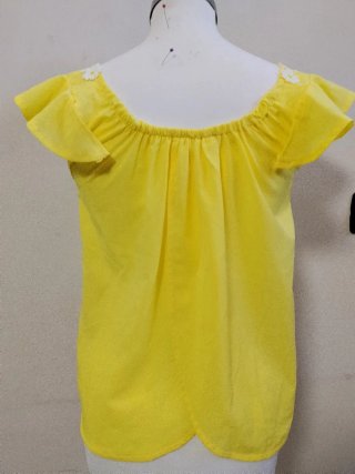 Top donna giallo con fiori