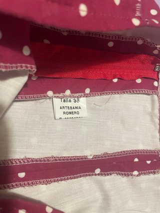 Falda flamenca volantes morado y turquesa