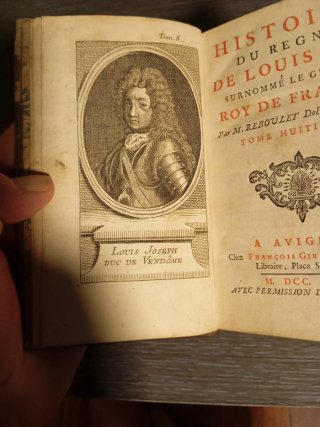 1746 2 tomos Historia de Luis XIV. Reboulet