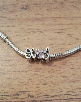 Charm Love con huella y circonitas