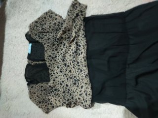 Vestido estampado leopardo y negro