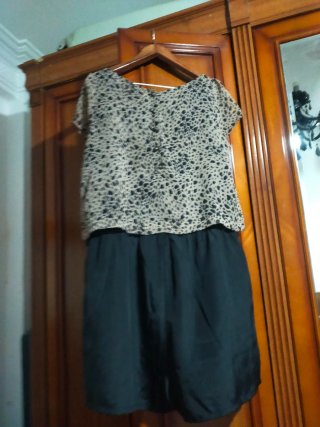 Vestido estampado leopardo y negro