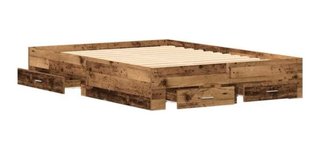 Estructura Cama Madera Vieja con Cajones