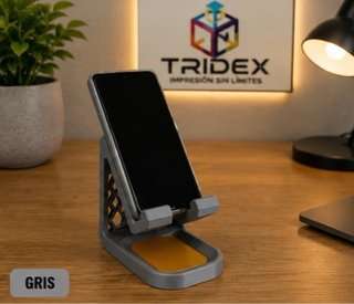 Soporte Móvil 3D Blanco y Dorado